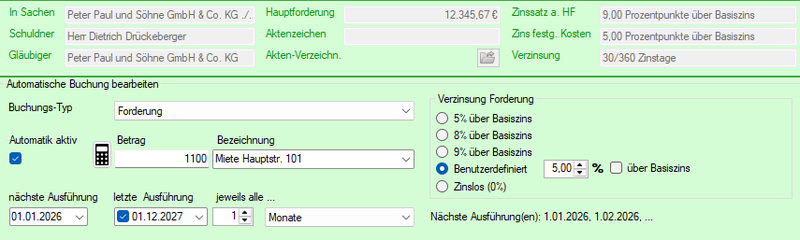 Automatische Buchung Mietforderung 010