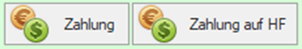 Screenshot mit Buttons zur Erfassung von Zahlungen